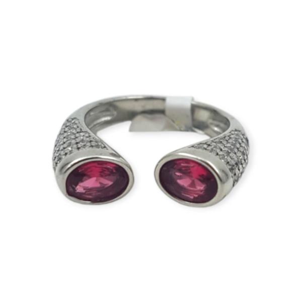 924 Sterling Silver Ring with Beautiful Red Stone